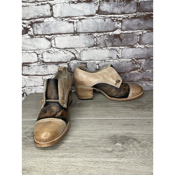 Freebird by Steven Mabel Brown Leather Oxfords Western Boots Women Sz 11M US/42 - Picture 4 of 16